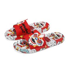 Dragon Spirit Men's Slider Sandals Summer Slip-on Sport Sandals For Streetwear, Non-slip Slip-on Flip Flops For Streetwear, Round Toe Slides For Outdoor Beach Season, Outdoor Round Toe Slides For Beach Season, Outdoor Slides For Beach Season, Non-slip Open Toe Flip Flops For Streetwear, Summer Streetwear Slip-on Slides, Non-slip Summer Slides For Outdoor, Open Toe Slides For Beach Season