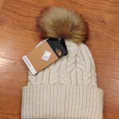 The North Face Woman Winter Hat With Pom Gardenia White New Winter Hat Women, Face Accessories, Hat Women, Winter Hats For Women, North Face Women, Winter Hat, North Face, New Color, The North Face