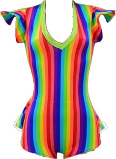 Multicolor Stretch V-neck Bodysuit, Multicolor Fitted Tops For Pride, Spring Multicolor Stretch Bodysuit, Fitted Multicolor Tops For Pride, Spring Multicolor V-neck Bodysuit, Rainbow Romper, Boy Cut, Boy Cuts, Womens Jumpsuits