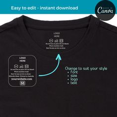 a black t - shirt with the words change to suit your style and how to use it