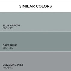 three shades of blue, green and gray with the words similar colors