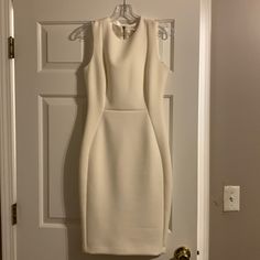 White Calvin Klein Dress Size 4 Worn Once! In Perfect Condition. Thick Satin Material White Calvin Klein, Calvin Klein White, Calvin Klein Dress, Calvin Klein Dresses, Satin Material, Womens Calvin Klein, Wearing Dress, Calvin Klein, Color White