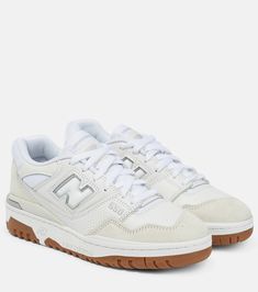 550 leather sneakers in white - New Balance | Mytheresa Shoes For School, Back To School Shoes, Trendy Shoes Sneakers, Pretty Shoes Sneakers, Cute Sneakers, Hype Shoes, Everyday Shoes, Aesthetic Shoes, Swag Shoes