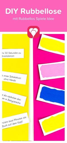 the cover of diy rubberlose with different colored papers on it and a pink background