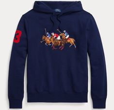 Polo Ralph Lauren B&T Triple Pony No. 3 Rugby Fleece Pullover Sweatshirt Hoodie | eBay Ralph Lauren Beanie, Polo Team, Navy Hoodie, Ralph Lauren Mens, Hoodie Set, Number 3, Fleece Sweatshirt, Mens Navy, Mens Big And Tall