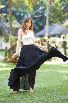 ♥ Women black maxi skirt - Flowy Long Halloween Dress - Soft Comfy Plus Size Long Ruffle Skirt Women - Boho Cotton Skirts Fall clothes women This long cotton ruffle maxi skirts are handmade in Northern Thailand, Chiangmai. Two size's available and they fits most. Skirt are same size just different length. Skirt have elastic waist and it's great choice for outdoor and indoor clothing, festival wear, summer, beach or just relaxation. Lannaclothesdesign products are uniquely designed and latest fashion trends. You can choose from many different colors. We use high quality sewing methods which give all our garments greater durability. ☛Product Name: FLOWY MAXI SKIRT DRESS ☛ Product Type: Handmade ☛ Material: Cotton ☛ Stuff: Soft Fabric ☛ Color: Black ☛ Quantity: One ☛ Durable: Yes ☛ Lightweigh Bohemian Black Maxi Skirt, Flowy Black Bohemian Maxi Skirt, Bohemian Black Flowy Maxi Skirt, Black Ruffled Maxi Skirt For Spring, Spring Black Flowy Maxi Dress, Black Flowy Skirt Maxi Dress For Spring, Black Flowy Maxi Dress For Spring, Black Bohemian Maxi Skirt For Summer, Black Ruffled Maxi Dress For Spring