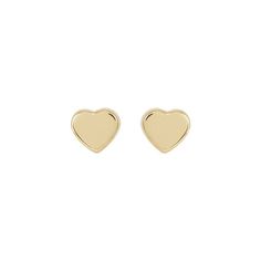 These classic stud heart earrings are created in 10K yellow gold with a polished finish. Crafted with a secure post closure, these heart stud earrings are hollow. Further enhancing the look of these earrings is the dimensional design. Perfect for a gift. Perfect for layering on the ear. Brilliance Fine Jewelry. Womens gold heart stud earrings. Size: one size.  Color: Metal Type.  Gender: female.  Age Group: adult. Classic Heart Cut Earrings For Valentine's Day, Classic Gold Double Heart Earrings, Classic Gold Heart Earrings For Anniversary, Classic Gold Earrings For Valentine's Day, Classic Gold Heart Earrings For Formal Occasions, Valentine's Day Double Heart Classic Earrings, Valentine's Day Classic Double Heart Earrings, Classic Valentine's Day Heart Cut Earrings, Classic Heart-shaped Earrings For Valentine's Day