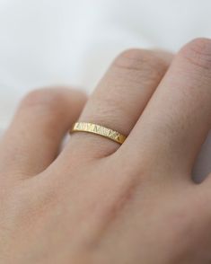 Perfect special meaningful gift for that special someone. Personalized gold filled band ringCustom engrave this band ring withyour choice of date, name, symbol etc. Band measures about 2.2mm . Gold filled Date Ring, Roman Numerals Dates, Roman Numeral, Roman Numerals, Meaningful Gifts, Gold Accents, Band Ring, Band Rings, Gold Filled