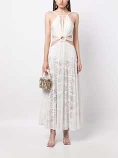 Sleeveless Summer Lace Gala Dress, Sleeveless Lace Dress For Summer Gala, White Hollow Out Dress For Wedding, White Hollow-out Wedding Dress, Embellished Lace Midi Dress For Cocktail, Embellished Lace Midi Cocktail Dress, Embellished Lace Midi Dress For Evening, Elegant Lace Maxi Dress With Hollow Out Details, Elegant Hollow Out Maxi Dress