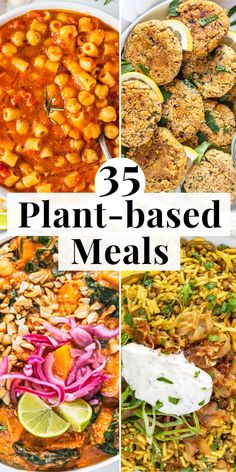 five different types of plant based meals