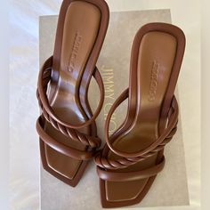 Questions? Leave A Comment Below! Braided Sandals, Jimmy Choo Shoes, Leave A Comment, Women's Shoes Sandals, Jimmy Choo, Brown Leather, Shoes Sandals, Braids, Women Shoes