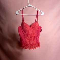 Nwt Deadstock Pink And Orange / Coral Lace Ruffled Cami Top Or Bustier 10/10 Condition Brand: Faisca Size: M Best For B Cup Message For Measurements! (Ignore) Rack I Accept Offers! Free Kawaii Sticker With Every Order Check Profile For Bundle Info! 1 Day Handling Time I Try My Best To Make Sure Everything Is In Great Shape, However I Am Human And Can Miss Flaws. Most Things Are Used & Thrifted , That’s The Risk Of Buying Secondhand #Y2k #Vintage #Fairy #Cottagecore #Coquette Fairy Cottagecore, Cottagecore Coquette, Vintage Fairy, Kawaii Sticker, Coral Lace, Orange Coral, B Cup, Y2k Vintage, Bustier Top