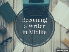 an old typewriter with the words becoming a writer in midlife