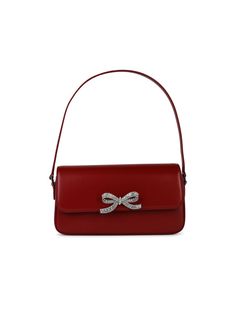 100% calfskin leather Chic Formal Shoulder Bag With Bow, Elegant Leather Bags With Bow, Elegant Formal Shoulder Bag With Bow, Formal Shoulder Bag With Detachable Bow, Formal Top Handle Bag With Bow, Formal Rectangular Bag With Bow, Classic Leather Party Bag, Classic Leather Party Bags, Evening Shoulder Bag With Bow And Top Handle