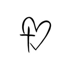 a heart with a cross on it