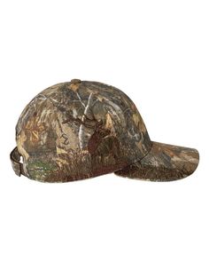 a camo cap with an antelope on the front and side, in realtree