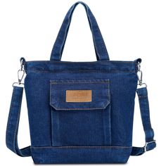 PRICES MAY VARY. 1. Versatile Denim Tote Bag: Perfect for school, shopping, or everyday use, this denim bag features a spacious interior with an inside pocket and outside pockets for easy organization. 2. Secure Zipper Closure: Keep your belongings safe and secure with the sturdy zipper closure on this denim crossbody bag for women, perfect for on-the-go use. 3. Adjustable Shoulder Straps: The adjustable shoulder straps on this jean purse for women denim make it easy to carry comfortably, whethe Casual Denim Blue Shoulder Bag For On-the-go, Denim Crossbody Shoulder Bag For School, Denim Crossbody School Bag, School Shoulder Bag In Denim Blue With Pockets, Large Capacity Denim Blue School Bag, Denim Blue Tote Bag For School, Denim Blue School Tote Bag, Denim Blue Tote Shoulder Bag For School, Denim Blue School Bag With Pockets