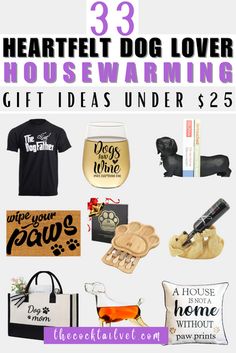 there are many items that can be found in this housewarming gift guide for the dog lover