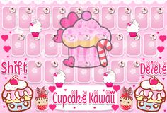 a pink hello kitty theme with cupcakes and hearts