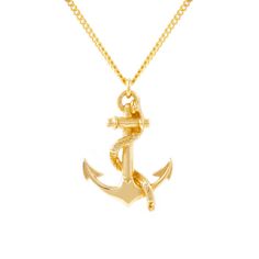 Our gorgeous anchor necklace is a treasure to behold  -  sailors used anchors as a symbol of stability, strength and to ensure a safe crossing of the oceans – making them the perfect gift for the adventurer in your life.  Anchor pendant comes on an 18” chain – perfect for stacking with other necklaces or wearing on its own.  Handmade in Lee Renée's Hatton Garden, London studio from recycled sterling silver, which is then heavily overlaid with 18ct gold vermeil.  Anchor necklace comes beautifully Luck Necklace, Good Luck Necklace, Anchor Pendant, Talisman Necklace, September Birthstone Jewelry, Anchor Necklace, Gift Graduation, Ocean Lover, Necklace Charm