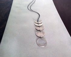 Moon Phase Necklace Vertical Moon Phases - Etsy Silver Moon Pendant, Witch Jewellery, Bad Moon Rising, Moon Cycle, Moon Phases Necklace, Moon Rising, Phases Of The Moon, Moon Cycles, Moon Collection