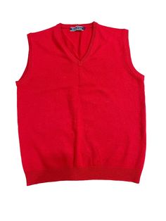 Chest 45”, length 29” excellent condition Woolovers Mens Sleeveless Red Vest Sweater 100% Pure Wool Knitted Size Large. E1 Casual Red V-neck Vest, Red V-neck Cotton Vest, Red Sleeveless Winter Tops, Casual Wool Sleeveless Sweater Vest, Red V-neck Knit Sweater Vest, Red Knit Sleeveless Vest, Sleeveless Red Knit Vest, Red Cotton Casual Sweater Vest, Casual Wool Sleeveless Vest