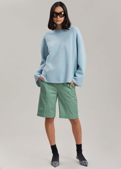 Loulou Studio Piren Leather Bermuda Shorts - Green Shorts Loulou Studio Green Fall Shorts, Leather Bermuda Shorts, Loulou Studio, Clothes Shop, Leather Pulls, Bermuda Shorts, Latest Fashion Trends, Normcore, Genuine Leather