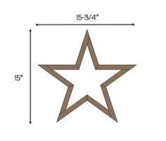 a large wooden star is shown with measurements