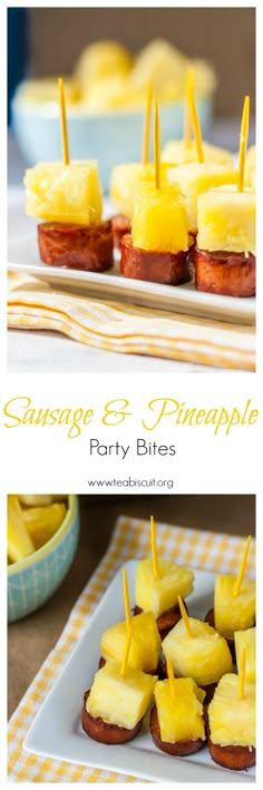 pineapple and pineapple party bites on a plate