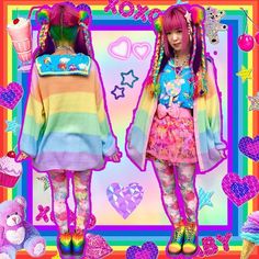 Kawaii Street Fashion, Colorful Outfit, Fashion Walk, Japanese Street