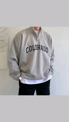 Streetwear Sweatshirt, Sweatshirt Zipper, Autumn Clothes, Sweatshirt Outfit, Bottoming Shirt, Mens Fall, Vintage Casual, Pullover Designs, Print Jacket