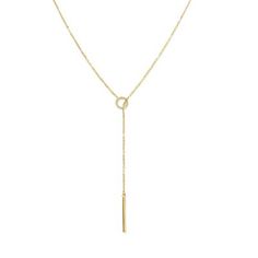 A celebrity-designed beautiful long gold necklaces for women - Benevoleonce LAs y necklace was created in collaboration with Candace Cameron from Fuller House. A classic chic lariat necklace whose length you can adjust depending on your outfit and mood. This easy to put on drop necklace makes a statement for any outfit: business attire, weekend looks, or evening cocktail dresses. This long gold chain necklace for women can be worn down your front or if youre combining it with open-back dresses i Chic Long Drop Necklaces For Gifts, Chic Long Drop Gold Necklace, Gold Long Drop Necklace For Formal Occasions, Minimalist Delicate Chain Lariat Necklace For Formal Events, Minimalist Gold Drop Necklace For Formal Events, Gold Minimalist Drop Necklace For Formal Occasions, Elegant Gold Charm Necklace With Adjustable Length, Gold Minimalist Lariat Necklace For Formal Occasions, Gold Minimalist Lariat Necklace For Formal Events