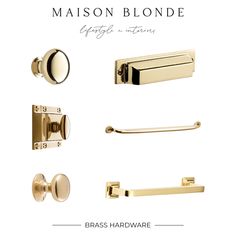 the brass hardware and door handles are featured in this ad for maisonon blonde