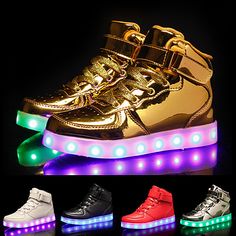 Category:Sneakers; Upper Materials:PU; Embellishment:LED; Season:Summer; Gender:Men's; Activity:Walking Shoes; Toe Shape:Round Toe; Style:Casual,Sporty; Occasion:Outdoor,Daily,Dailywear,School; Closure Type:Magic Tape,Lace-up; Function:Wear Proof,Breathable; Pattern:Solid Colored; Shipping Weight:0.760; Listing Date:07/19/2018; 2021 Trends:Light Up Shoes,LED Shoes; Foot Length:; Size chart date source:Provided by Supplier. Led Sneakers, Shoes Skate, Kerala House, Led Shoes, Shoes Outfit Fashion, Light Up Shoes, Best Shoes For Men, Birthday Toys, Style Sportif