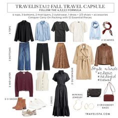 🍂✨ Fall might be winding down, but layering up is still the move!⁣ My go-to travel formula? Bottom layer + top + mid-layer + outerwear = infinite looks, easy packing! 🙌🧳⁣ ⁣ I’ve shown outfit options using the Travelista 12 travel capsule wardrobe, along with outfits that follow the formula—because versatility is key!⁣ ⁣ Here’s why it works: You’re ready for unpredictable temps—peel off layers as the day warms up and throw that cozy cardigan over your shoulders for instant chic vibes. 🤌⁣ ⁣ Sta... Capsule Wardrobe Trip To Europe, 7 Day Travel Capsule Wardrobe Winter, Travel Capsule Wardrobe Spain Fall, Thanksgiving Travel Capsule Wardrobe, Winter Travel Capsule Wardrobe 2024, London Capsule Wardrobe Fall, Barcelona In November Outfits, Fall 2024 Wardrobe Capsule, 2024 Capsule Wardrobe Fall