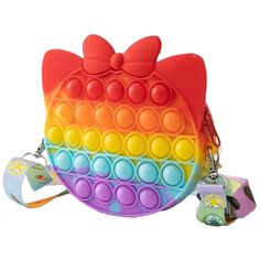 Novelty Multicolor Bag For Everyday Use, Multicolor Bags With Adjustable Strap For Playtime, Fun Multicolor Plastic Bags, Multicolor Novelty Bags For Playtime, Fun Multicolor Bags For Playtime, Multicolor Portable Bags For Back To School, Playful Plastic Bags As Gifts, Multicolor Plastic Bags As Gift, Figets Toys