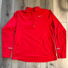 Pristine Condition, Practically Brand New, No Stains, Or Thread Tears Red Long Sleeve Stretch Sweatshirt, University Red Long Sleeve Tops For Winter, Nike Tops For Sports In Fall, Red Sporty Winter Top, Sporty Red Winter Top, University Red Long Sleeve Top, University Red Long Sleeve Sporty Tops, Red Long Sleeve Sports T-shirt, Red Long Sleeve T-shirt For Winter