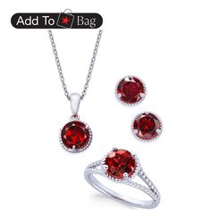 in stock Classic Red Gemstone Jewelry, Classic Gemstone Jewelry For Valentine's Day, Classic Red Jewelry With Lab-created Ruby, Classic Red Lab-created Ruby Jewelry, Diamond-cut Ruby Jewelry As Gift, Diamond-cut Ruby Jewelry For Gifts, Classic Red Ruby Jewelry, Diamond Cut Ruby Jewelry As Gift, Formal Jewelry With Accent Stones For Valentine's Day