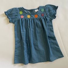 Light Weight Material, Nwot Spring Blue Tops For Play, Blue Spring Tops For Play, Blue Spring Top For Play, Casual Tops For Play In Spring, Casual Tops For Spring Play, Kids' Dresses, Blue Black, Denim Dress, Colorful Dresses