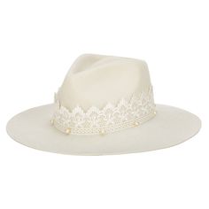 Now & Forever - Women's Felt Cowboy W/ Lace & Pearls-COWBOY-San Diego Hat Company