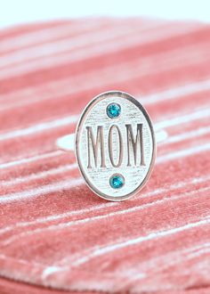 Mom Ring Signet Ring For Woman Personalized Ring For Woman | Etsy Sterling Silver Ring For Mother's Day, Mother's Day Sterling Silver Open Ring Jewelry, Nickel-free Ring For Mother's Day, Silver Rings For Mother's Day, Silver Ring Jewelry For Mother's Day, Silver Engraved Ring For Mother's Day, Adjustable Oval Topaz Ring For Anniversary, Nickel-free Rings For Anniversary And Mother's Day, Personalized Silver Crystal Ring