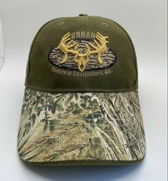 Urban Concrete Contractors Ltd. Cap Hat Adult Adjustable Green Camo Cotton. Camouflage Cotton Cap, Outdoor Camouflage Cotton Baseball Cap, Brown Casual Baseball Cap For Hunting, Casual Snapback Hat For Hunting, Concrete Contractor, Green Camo, Caps Hats, Camo, Baseball Hats