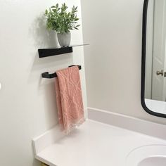 black bathroom hand towel bar and shelf Hand Towel Bar Placement, Towel Bar Placement, Bathroom Hand Towel Holder Ideas, Hand Towel Holder Ideas, Cottage Build, Modern Toilet Paper Holders, Bathroom Hand Towel Holder, Bar Utensils, House Renos