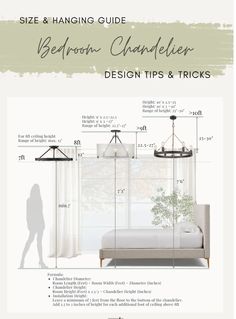 the size and hanging guide for bedroom chandelier design tips & tricks info sheet