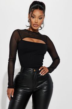 Body Suit Outfit, Mesh Bodysuit, Fit Inspo, Black Bodysuit, Body Suit, Snap Button, Pretty Outfits, Fashion Nova, Final Sale