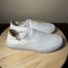 Brand New With Box. Size: Us 9 Color: White Style: 1136841 White Slip-on Sneakers With Gum Sole, White Ortholite Insole Slip-on Sneakers, Comfortable White Sneakers With Woven Sole, White Low-top Slip-ons With Woven Sole, White Slip-ons With Woven Sole, White Cushioned Low-top Slip-ons, Casual White Slip-ons With Woven Sole, White Slip-on Sneakers With Ortholite Insole, Ugg Alameda