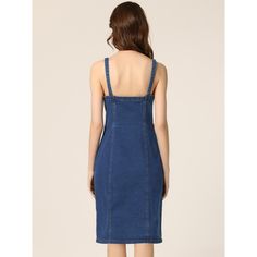 A jean dress is a must-have staple item in your all-year-around wardrobe. This sleeveless tank dress with breathable denim fabric, a simple and classic design, is perfect for summer. You also can pair it with casual basic t-shirt tops or blouses for an elegant and chic look. Stylish denim dresses for women can be easily dressed down, paired with some sweet sandals or a sassy pair of heels for a dainty and feminine look. Sleeveless Cotton Denim Dress, Blue Cotton Sleeveless Dress With Pockets, Non-stretch Sleeveless Cotton Denim Dress, Sleeveless Non-stretch Medium Wash Denim Dress, Denim Blue Dress With Adjustable Straps, Sleeveless Non-stretch Denim Dress With Pockets, Denim Blue Sleeveless Dress With Adjustable Straps, Blue Denim Dress With Adjustable Straps, Denim Spaghetti Strap Dress