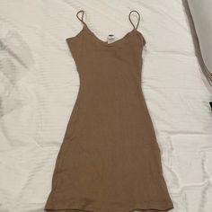 New Never Used So Cute Tan Mini Dress Originally Payed 28$ Casual Beige Mini Dress For Night Out, Beige Casual Mini Dress For Night Out, Casual Beige Bodycon Dress For Date Night, Casual Beige Dress For Night Out, Summer V-neck Bodycon Dress For Casual Wear, Casual Bodycon Mini Dress For Dress Down Events, Casual Bodycon Mini Dress For Dress Down Occasions, Summer Bodycon Midi Dress, Casual Bodycon Mini Dress For Dress Down