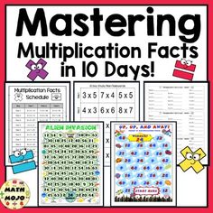 a poster with the words and numbers in front of it that says mastering multiplication