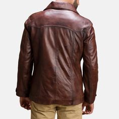 Specification Material: Real Leather Style: Trench Coat Color: Brown Lining: Polyester Closure: Front Button Collar: lapel collar Outside Pockets: two pockets Cuffs: hemp cuff Trendy Leather Jacket, Leather Sketchbook, Fur Leather Jacket, Lambskin Leather Jacket, Leather Belts Men, Biker Leather, Brown Jacket, Shearling Coat, Brown Leather Jacket